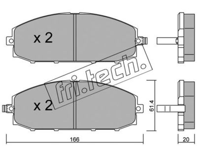 Комплект колодок для дискового тормоза TRUSTING 4220