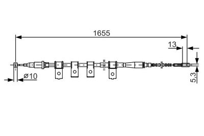 Трос стояночного тормоза левый BOSCH 1987477920