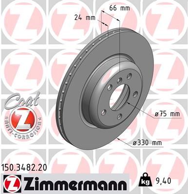 Диск тормозной ZIMMERMANN 150348220