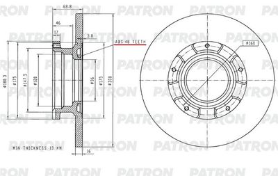 Диск тормозной задний PATRON PBD2928