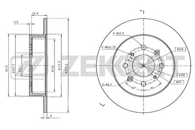 Диск тормозной задний Zekkert BS5690