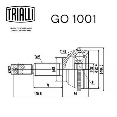 ШРУС наружный TRIALLI GO1001