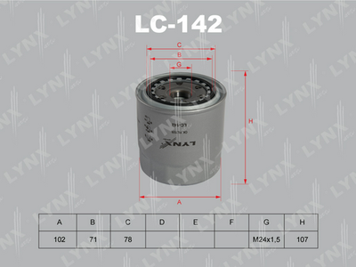 Фильтр масляный LYNXauto LC142