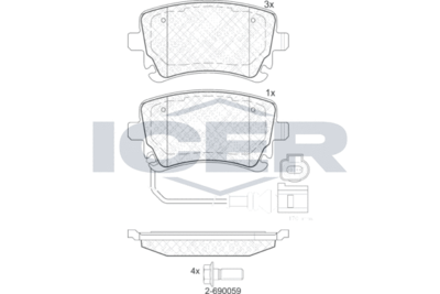 Колодки тормозные ICER 181674203