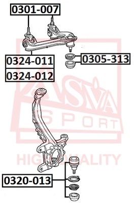 Пыльник опоры шаровой переднего верхнего рычага ASVA 0305313