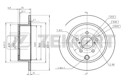 Диск тормозной задний Zekkert BS5887