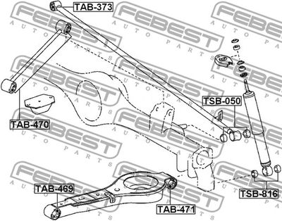 Сайлентблок задней поперечной тяги FEBEST TAB373