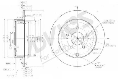 Диск тормозной задний ADVICS D6R525B