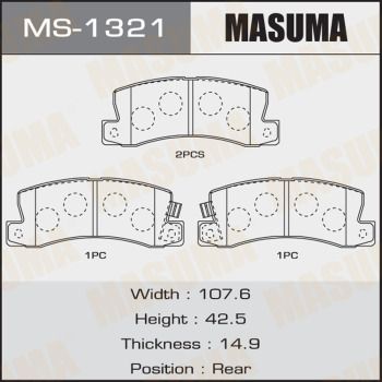 Колодки тормозные задние Masuma MS1321