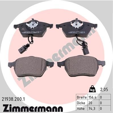Колодки тормозные дисковые ZIMMERMANN 219382001