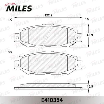 Колодки тормозные задние Miles E410354