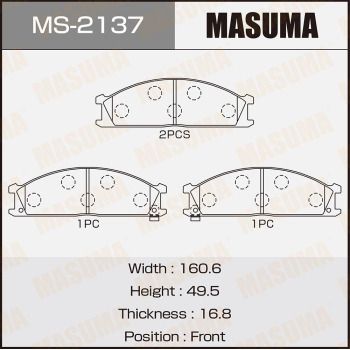 Колодки тормозные передние Masuma MS2137