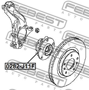 Ступица передняя FEBEST 0282J11F