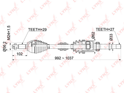 Привод правый LYNXauto CD1116