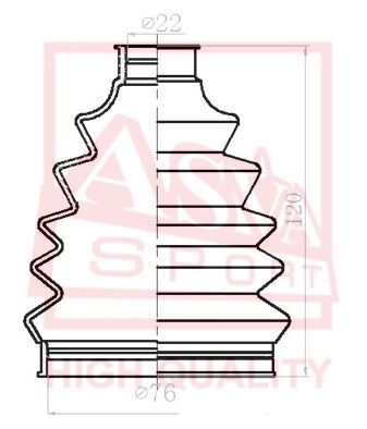 Пыльник ШРУС комплект без смазки ASVA ASBTZ36