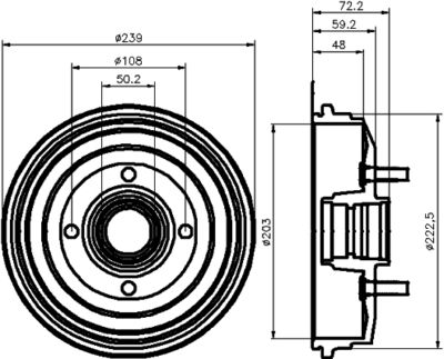 Барабан тормозной задний Mintex MBD045