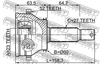 ШРУС наружный задний FEBEST 1210SANFEBBRA52