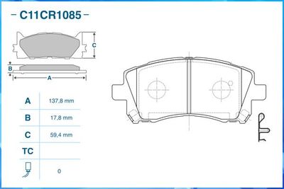Колодки тормозные передние CWORKS C11CR1085