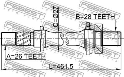 Полуось правая FEBEST 0512M316AT