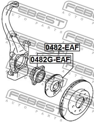 Ступица передняя FEBEST 0482GEAF