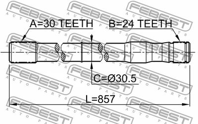 Полуось левая FEBEST 0112LC80LH