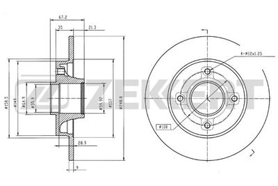 Диск тормозной задний Zekkert BS5216