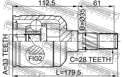 ШРУС внутренний левый FEBEST 0511M6ATLH