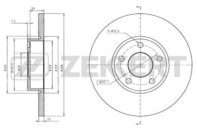 Диск тормозной передний Zekkert BS5078
