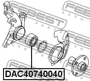 Подшипник передней ступицы FEBEST DAC40740040