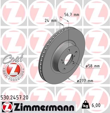 Диск тормозной ZIMMERMANN 530245720