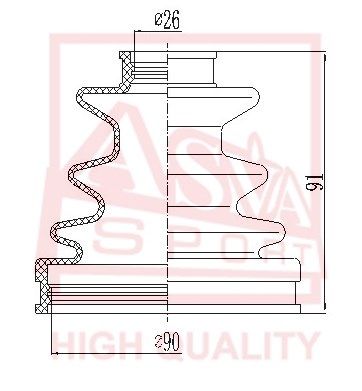 Пыльник ШРУС комплект ASVA ASBT100