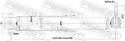 Амортизатор задний FEBEST 24110001R