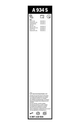 Щетка стеклоочистителя BOSCH 3397118934