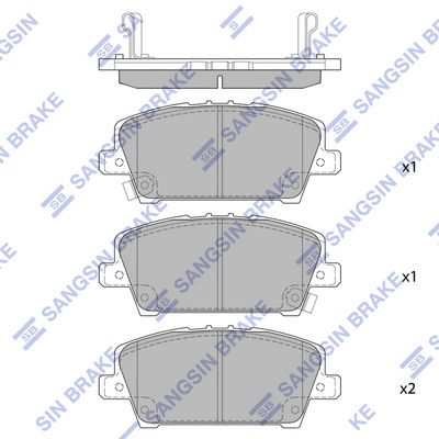 Колодки тормозные передние SANGSIN SP1569