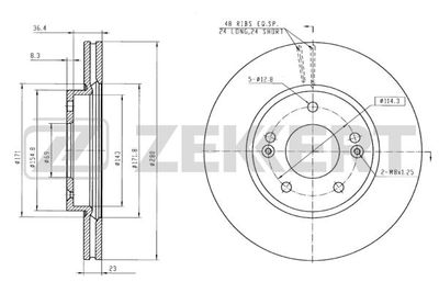 Диск тормозной передний Zekkert BS5657