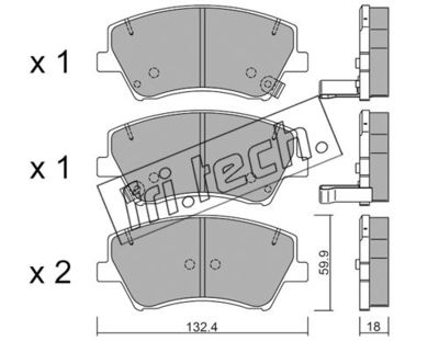 Комплект колодок для дискового тормоза TRUSTING 10920