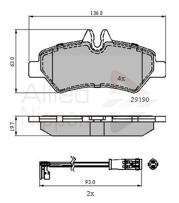 Колодки тормозные дисковые задние ALLIED NIPPON ADB21556