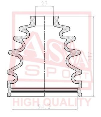Пыльник ШРУС комплект без смазки ASVA ASBTT51