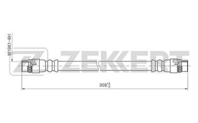 Шланг тормозной задний Zekkert BS9183