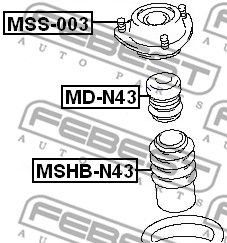 Опора амортизатора переднего FEBEST MSS003