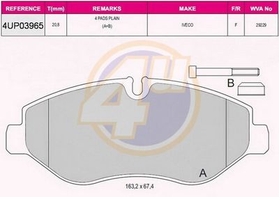 Колодки тормозные дисковые передние комплект KOTL 1747KT