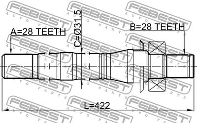 Полуось правая FEBEST 2212SORXM