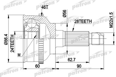 ШРУС наружный комплект PATRON PCV3295