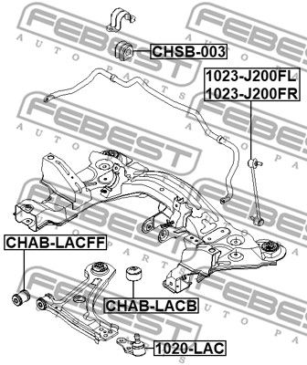Тяга стабилизатора передняя правая FEBEST 1023J200FR