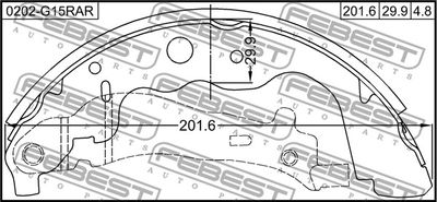 Колодки тормозные задние барабанные FEBEST 0202G15RAR