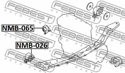 Сайлентблок передней подушки двигателя FEBEST NMB065