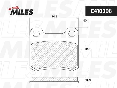 Колодки тормозные задние Miles E410308