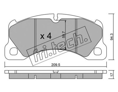 Комплект колодок для дискового тормоза TRUSTING 9733