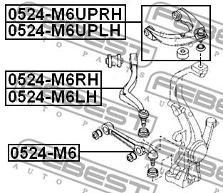 Рычаг подвески передний левый FEBEST 0524M6LH