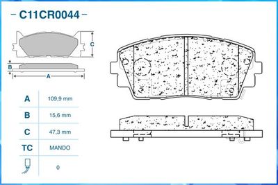 Колодки тормозные передние CWORKS C11CR0044